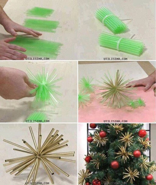 Get bunch of straws and paint them gold or silver.