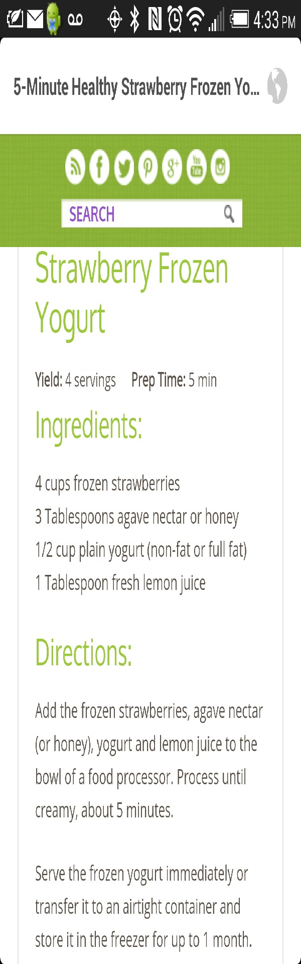5 min frozen yogurt!!