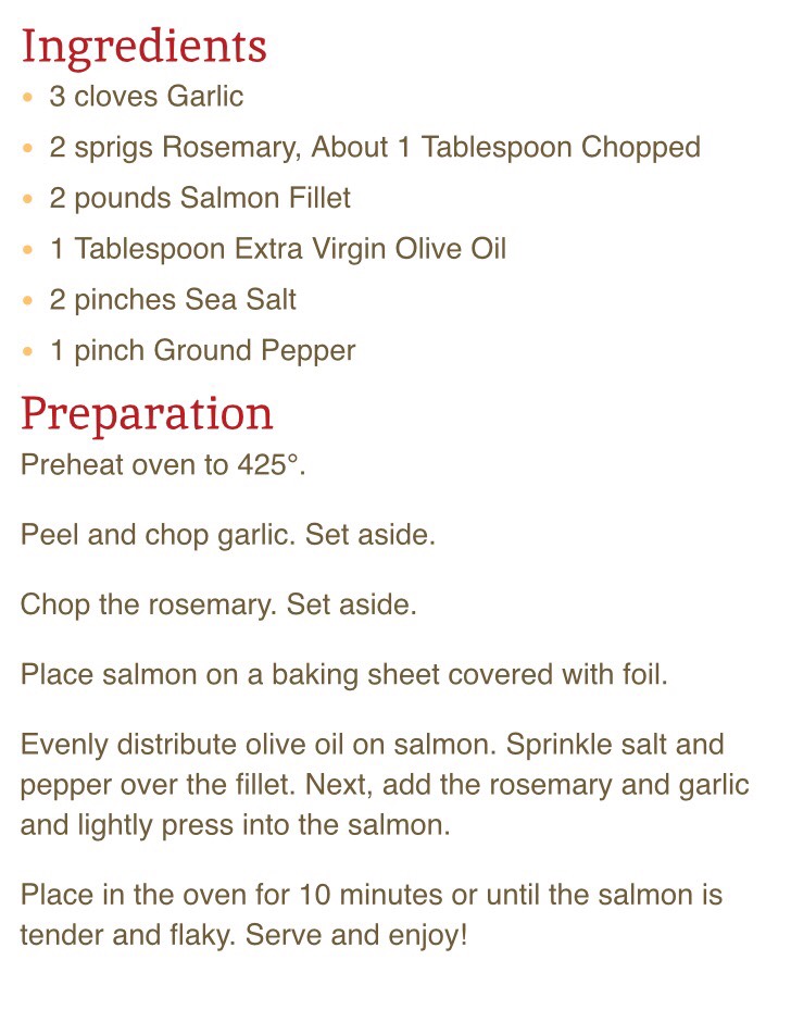Rosemary Garlic Roasted Salmon