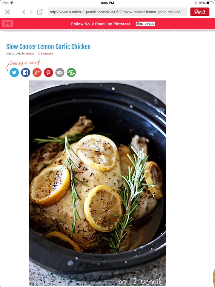 Slow Cooker Lemon Chicken