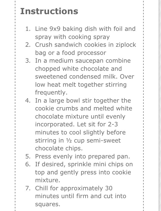 No Bake Cookie Bars!