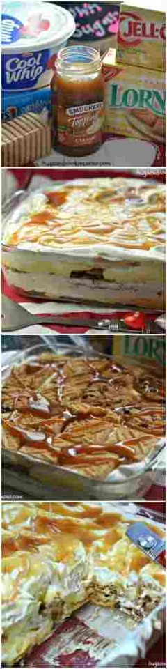 Vanilla Caramel Cookie Lasagna😱😋