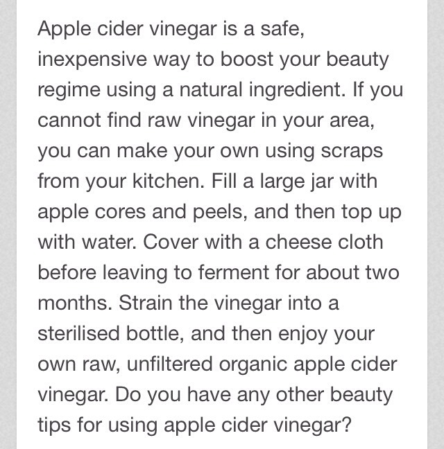 Beauty Tips For Using Apple Cider Vinegar!!🍥💜🍥💜