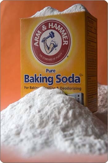 In an empty previously used febreeze bottle add 2 tablespoons of baking soda