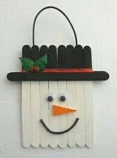 -> Snowman from popscicle sticks