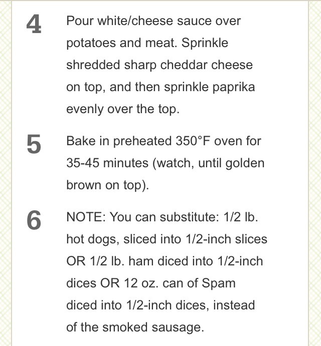 " Cheese Potato & Smoked Sausage Casserole" 😋