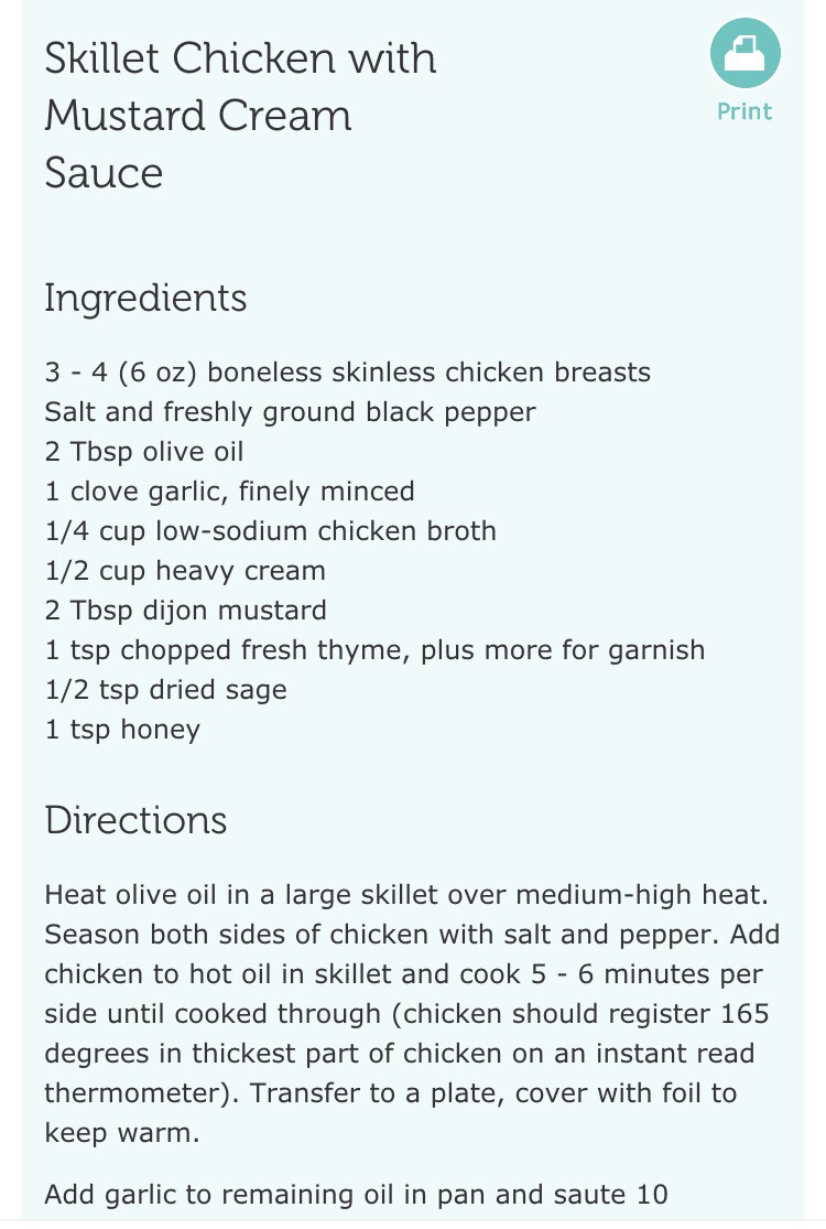 Chicken With Mustard Cream Sauce 