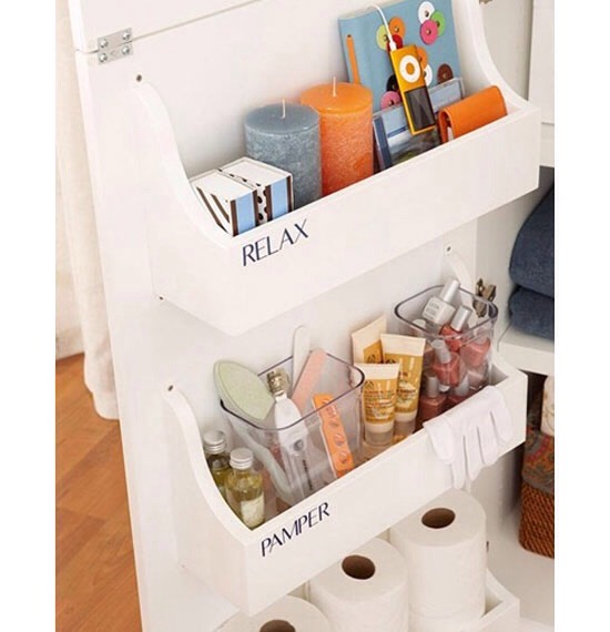 This idea is so cute to keep your bath room clutter free.
