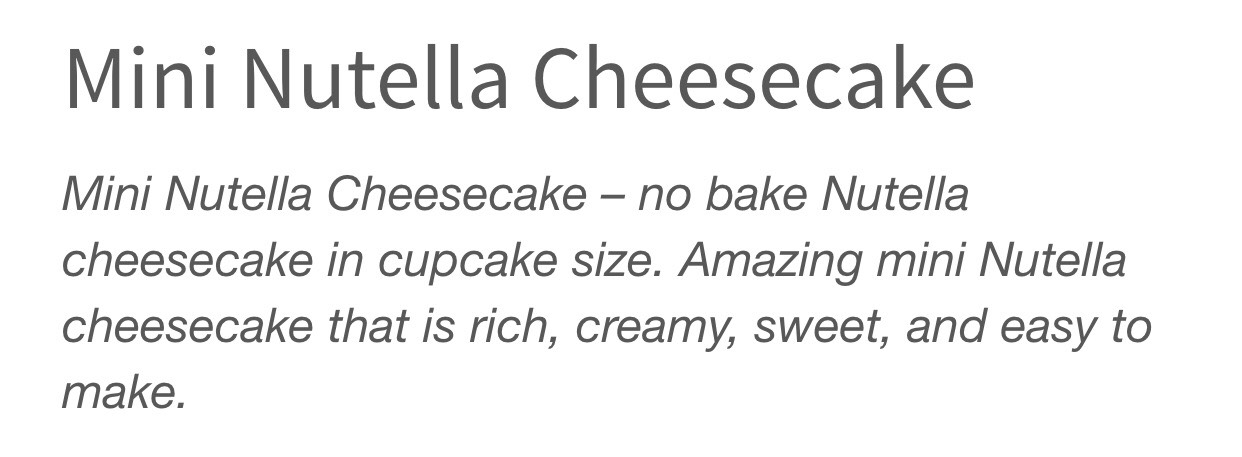 Mini Nutella Cheesecake. ๐ฎ