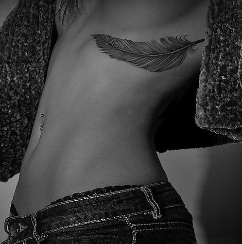 Beautiful Under Breast Tattoo Designs