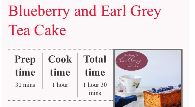 Blueberry And Earl Grey Tea Cake 