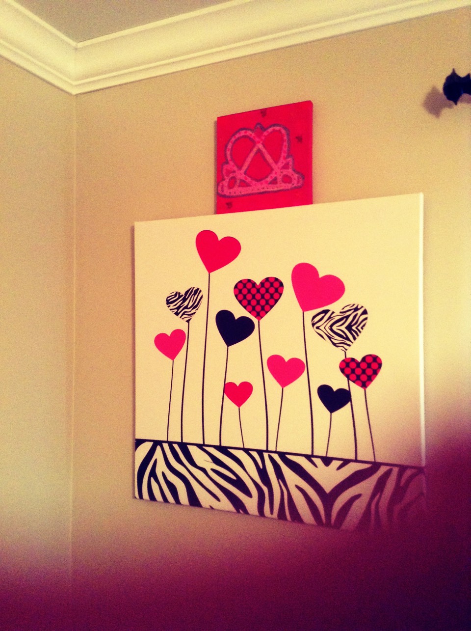 Canvases the one on top I painted 