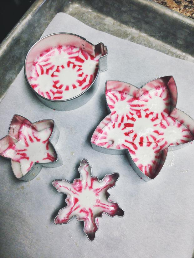Bake for 5-10 minutes. Keep an eye on candy as it melts, remove from oven when candies have melted together.