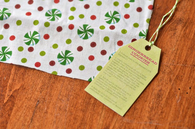 Add lid. Cut out a 7.5 inch by 7.5 inch square of fabric and your tag.

