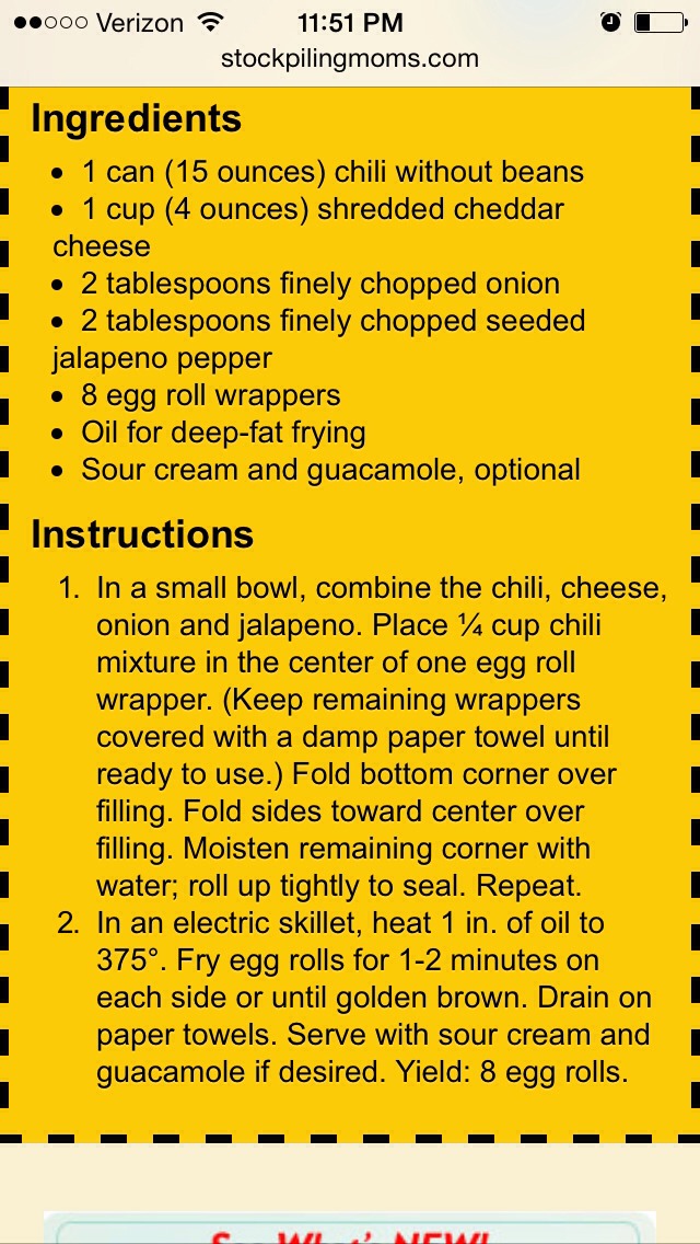 Chili-Cheese Egg Rolls Recipe