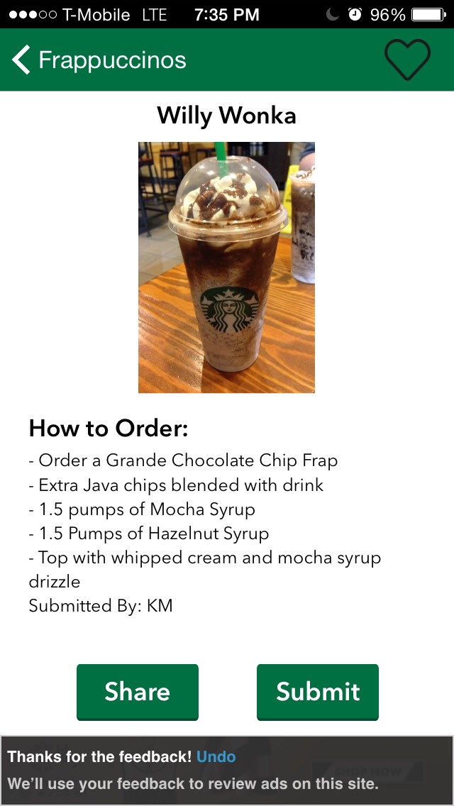 Cold  Secret Starbucks Drinks 
