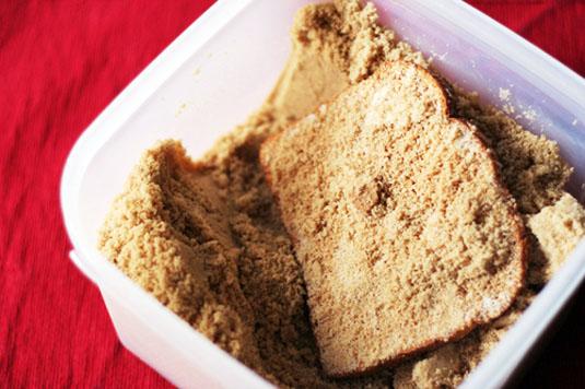 8. Keep brown sugar from going hard by throwing a piece of bread into the container.