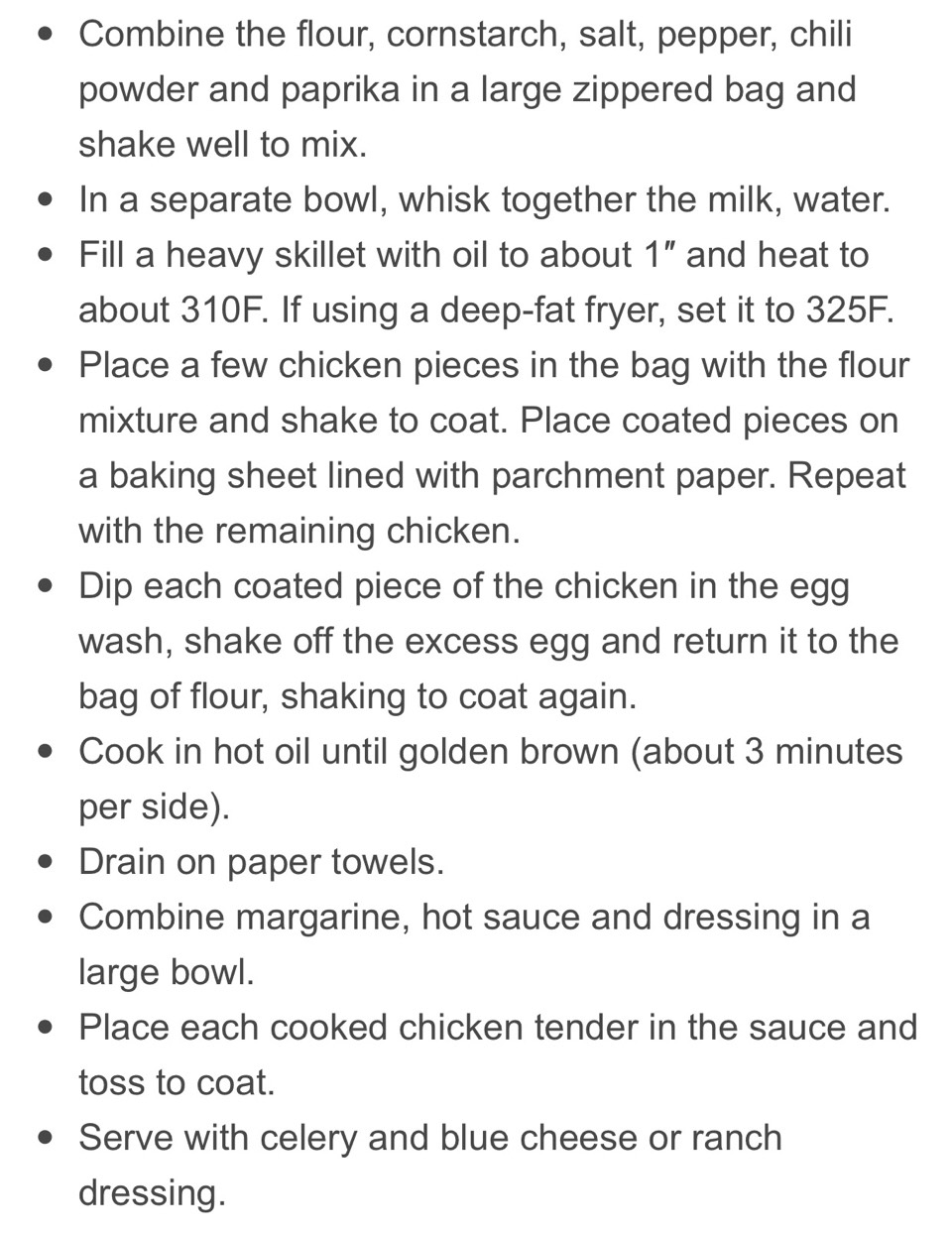 BUFFALO STYLE CHICKEN TENDERS 