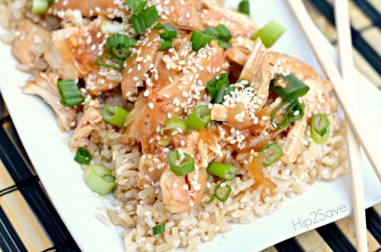 Serve with your favorite rice, and top with chicken, spooning the sauce over top. Sprinkle evenly with sesame seeds and chopped scallions.