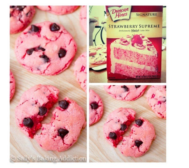 Strawberry Chocolate Chip Cookies! (Super Easy To Make Too!!)