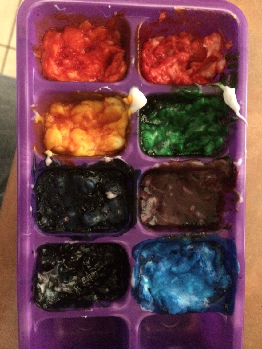 
 Seperate it into portions add some food colouring to each portion and put some into ice trays to set.