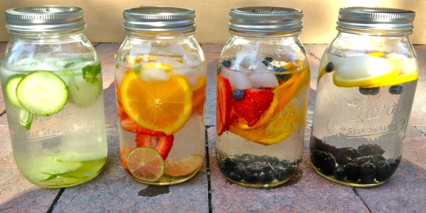 You can put any fruit or even vegetables in your water! Here are some ideas:
