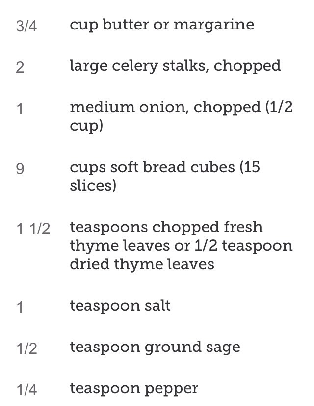 Homemade Stuffing Recipe