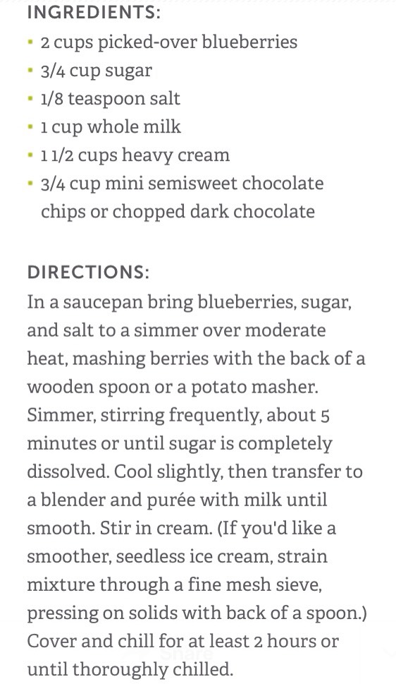 Creamy Blueberry Chocolate Chip Ice Cream 