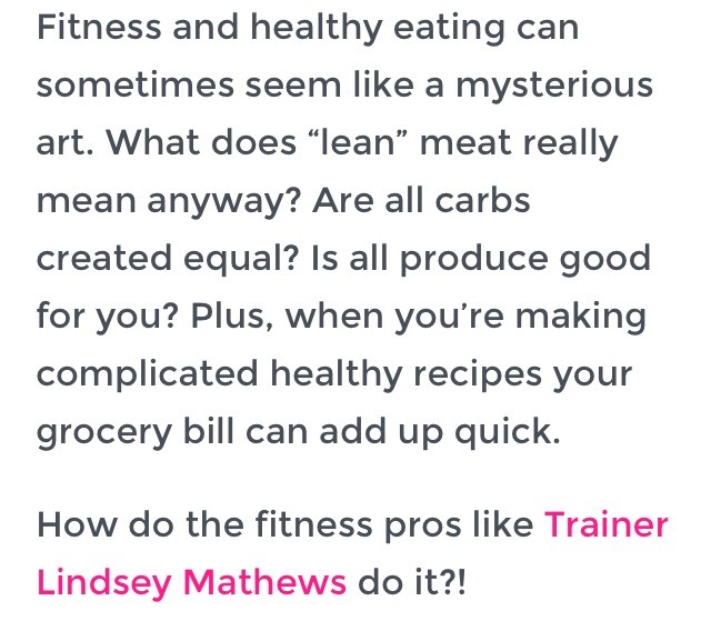 Fit Girl's Grocery List!