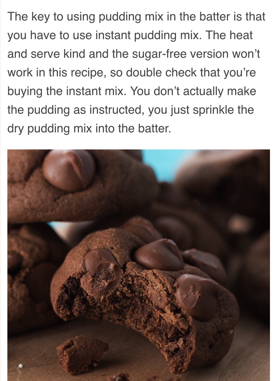 Double Chocolate Chip Pudding Cookies. 🍪