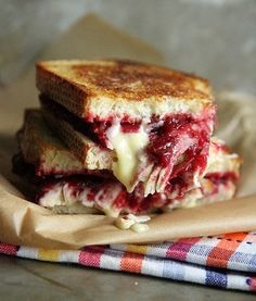 Fudgy strawberry brie grilled cheese sandwiches 