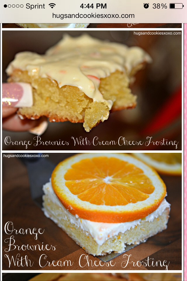 Orange Brownies With Cream Cheese Frosting
