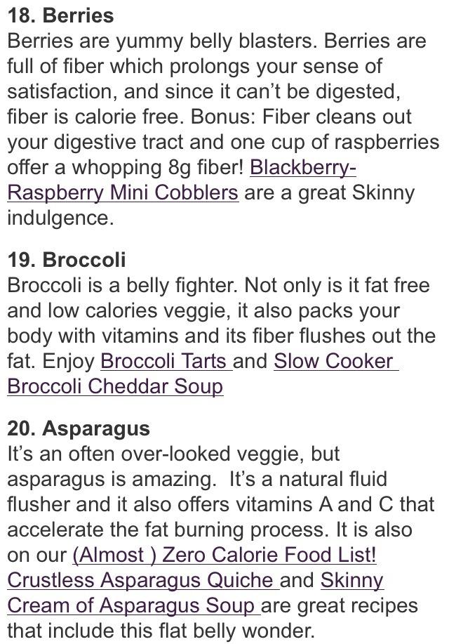 Top 25 Flat Belly Foods!
