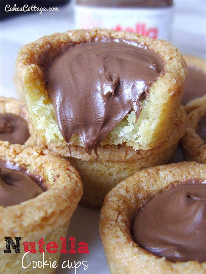 Place them in the muffin pan (do not squish down yet!) and bake for 10-12 minutes, until golden brown but not too dark around the edges.
Remove from oven and use a shot glass or similar object to press your baked cookies down as soon as they come out of the oven.
