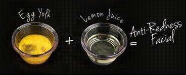 5. Egg Yolk   Lemon Juice= Anti-Redness Facial