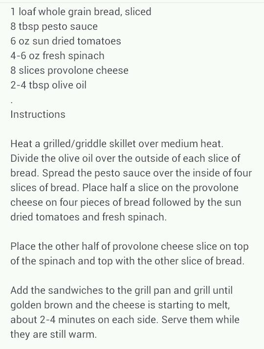 Sun Dried Tomato And Grilled Cheese Spinach Sanwiches ! Scrumptious!!