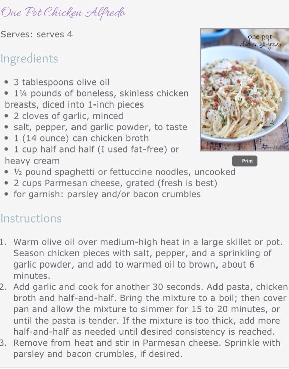 One Pot Chicken Alfredo Pasta