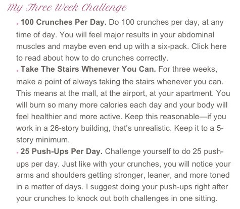 Fitness Challenge: 3 Weeks 3 Moves