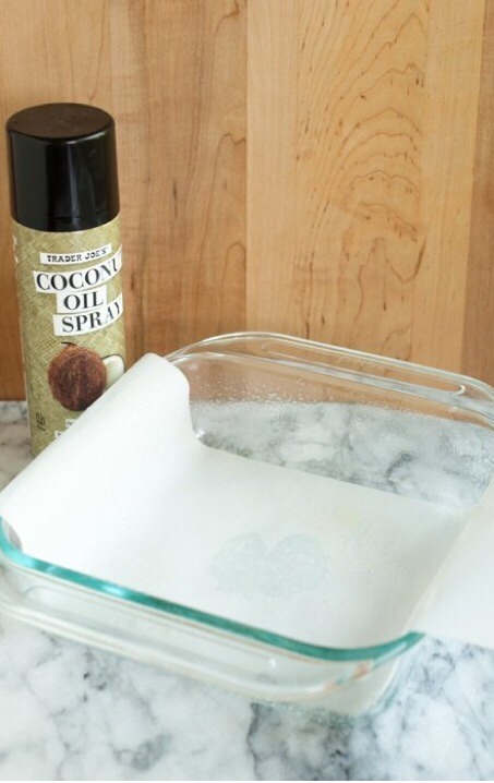 1. Preheat oven to 350 F
2. Line the baking dish with parchment paper