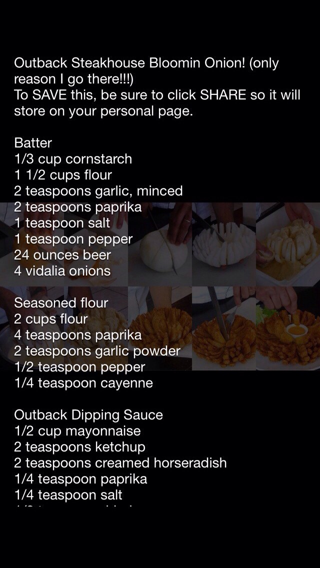 Outback Steak House Bloomen Onions