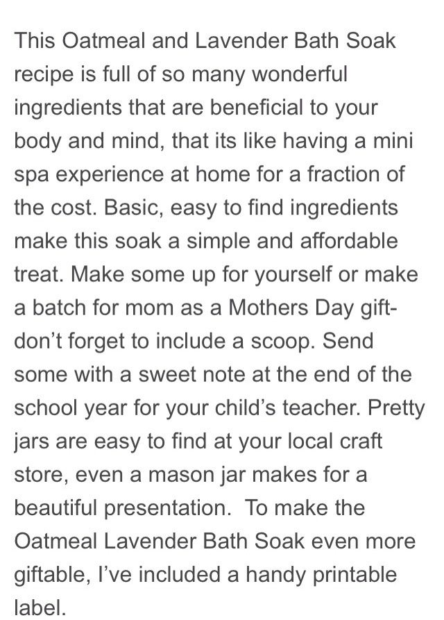 OATMEAL & LAVENDER BATH SOAK ~ DIY 💜🛀💜