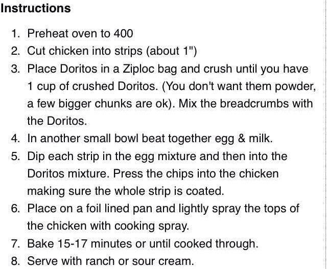 Dorito Covered Chicken Strips! 