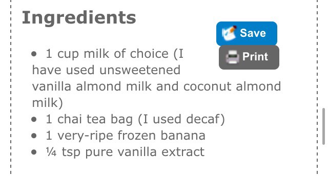 "CHAI TEA SMOOTHIE"