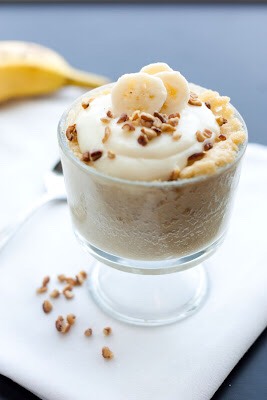 Banana Mug Cake w/ Cream Cheese Frosting