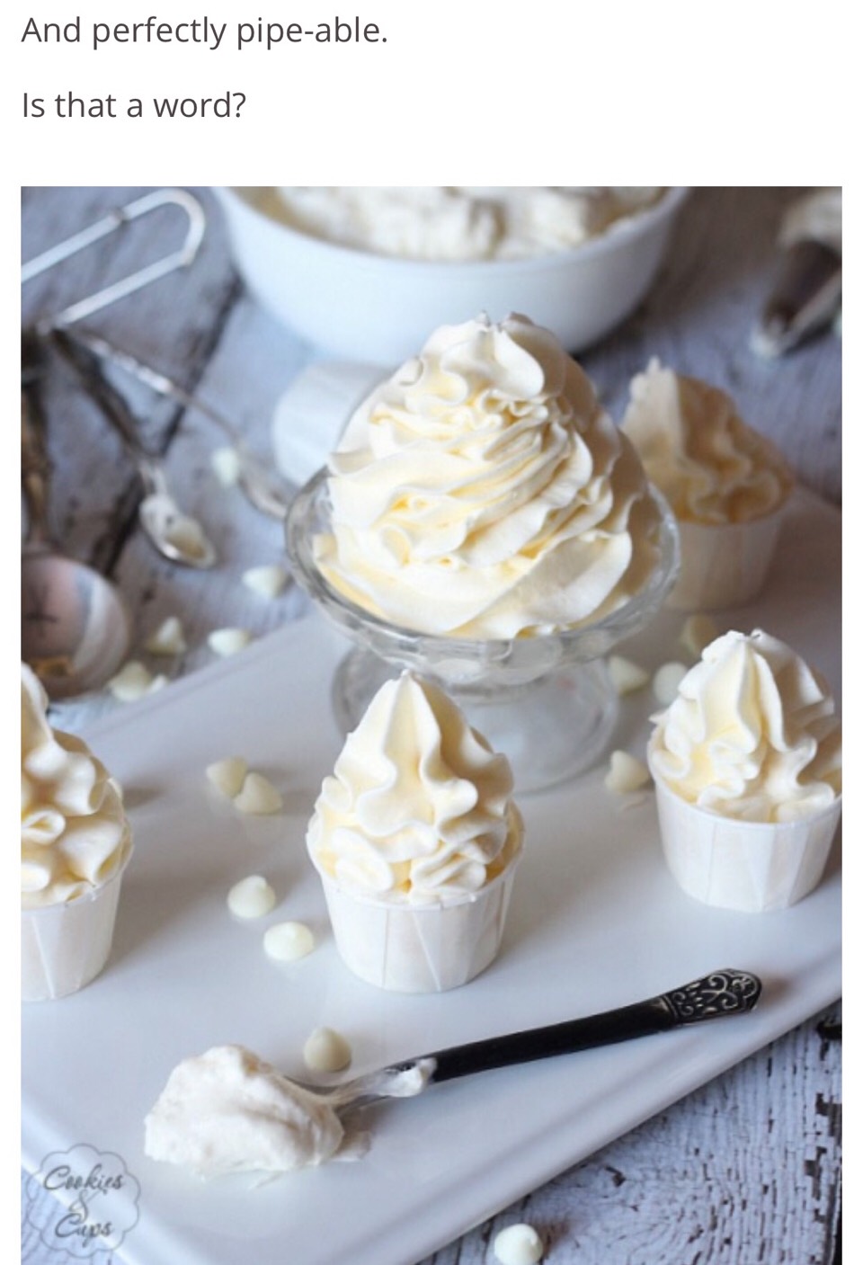 2⃣ Ingredients White Chocolate, Fluffy Buttercream. 😊 Unbelievably Tasty. 😊