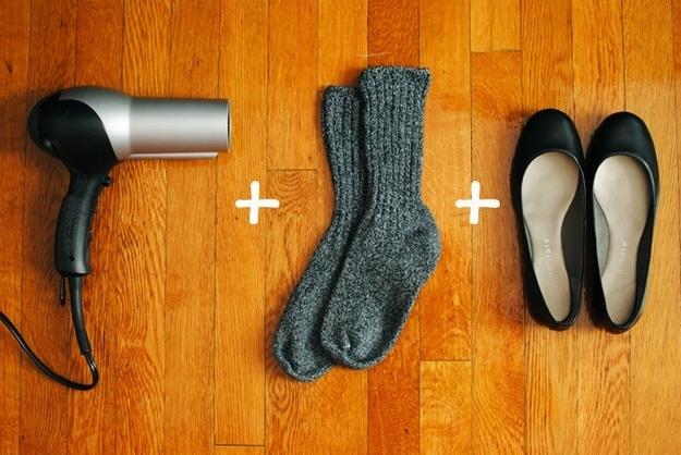 5. Use a hair dryer to help break in some flats.