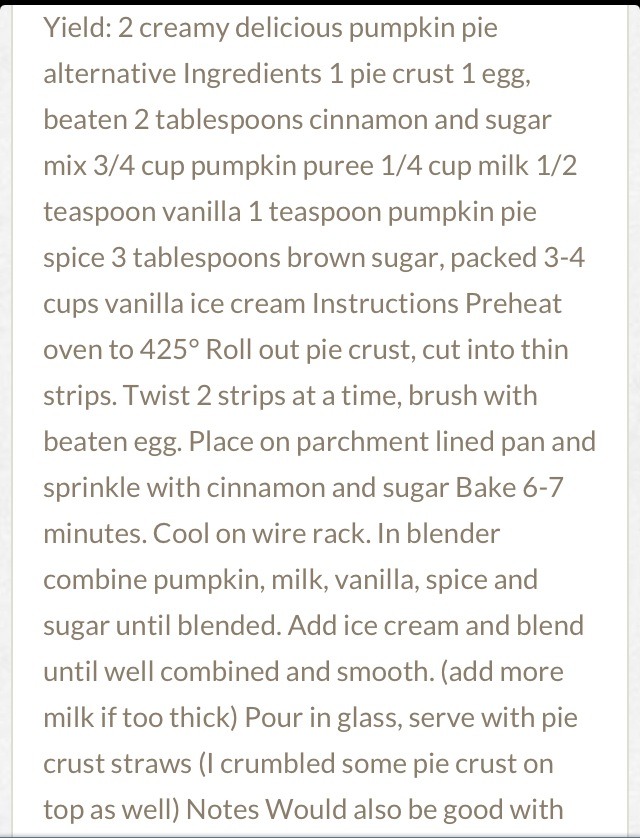 Pumpkin Pie Milkshake 