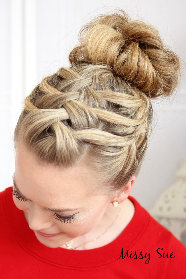 Double Waterfall Triple French Braid Bun. Step By Step. 😍