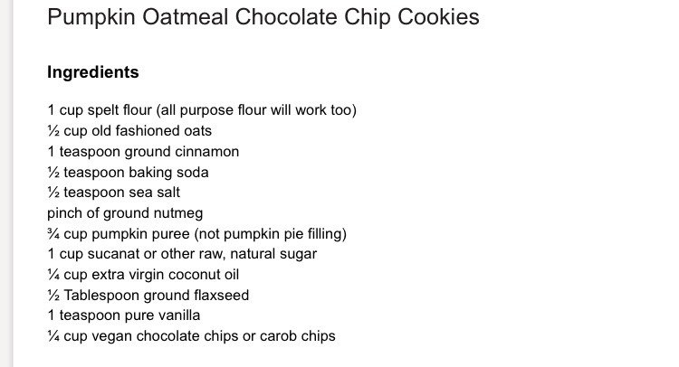 Healthy Pumpkin Oatmeal Chocolate Chip Cookies🍪🍂