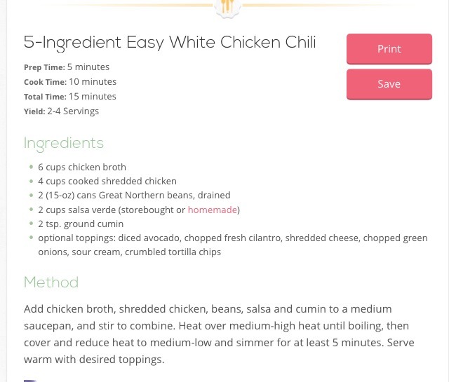 " Easy 5-Ingredient White Chicken Chili"😋👌